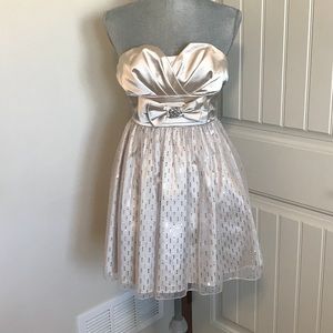 Strapless Champagne Babydoll Dress by Trixxi